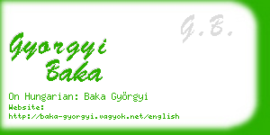 gyorgyi baka business card